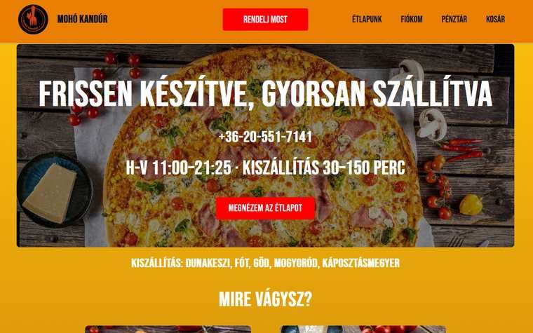 Mohó Kandúr weboldal képernyőkép